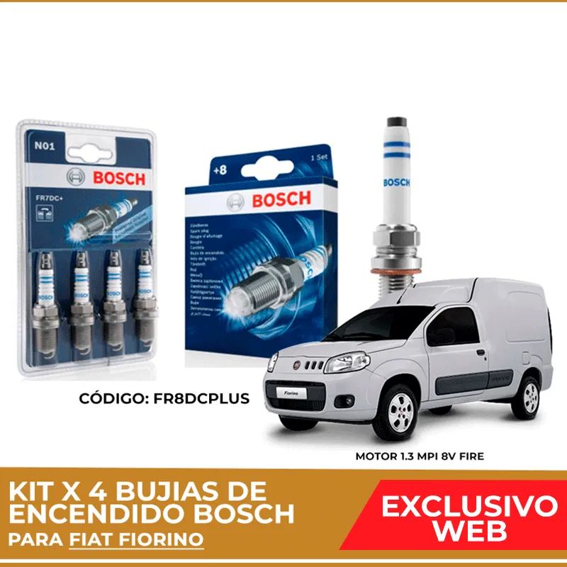 Kit 4 bujias de encendido bosch para Fiat Fiorino - Imagen 2