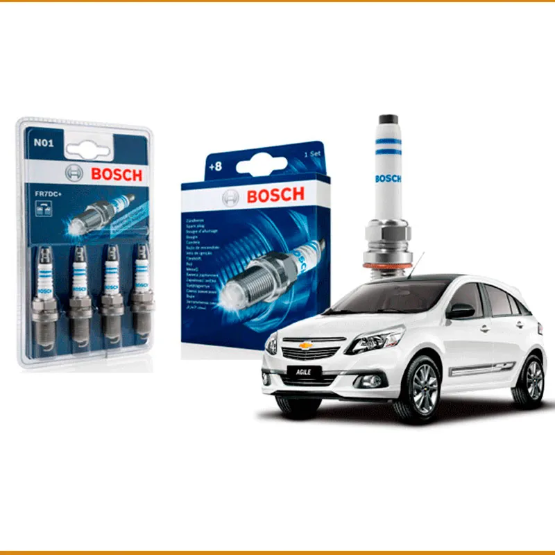 Kit 4 bujias de encendido Bosch para Chevrolet Agile