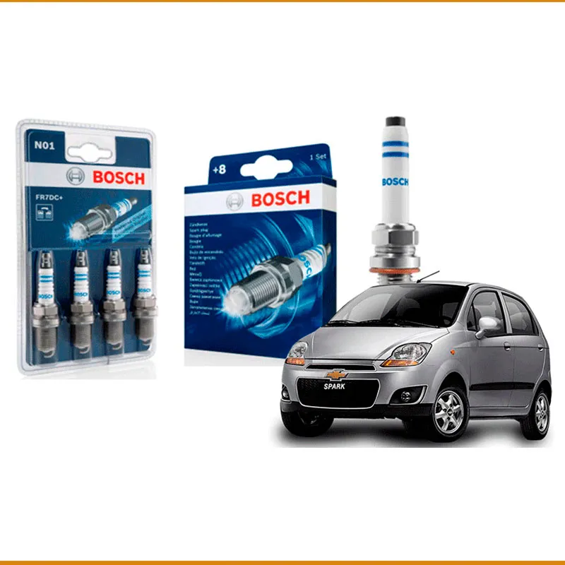 Kit 4 bujias de encendido Bosch para Chevrolet Spark