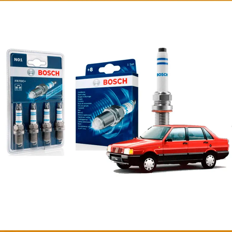 Kit 4 bujias de encendido Bosch para Fiat Duna