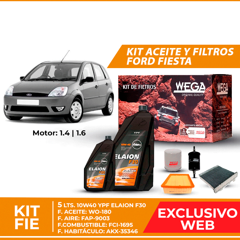  Kit Cambio de Aceite y Filtros para Ford Fiesta » Lubritodo