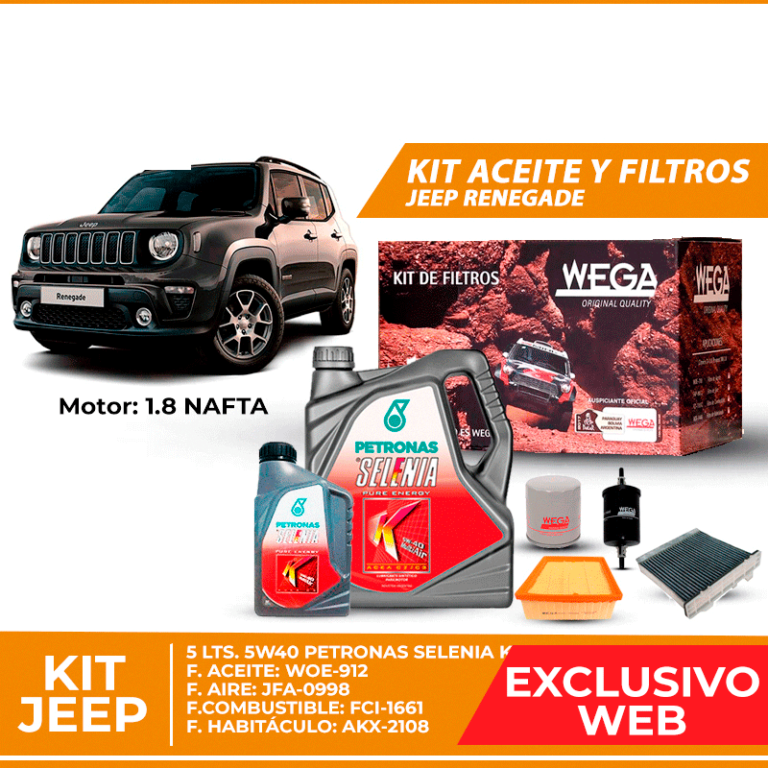 Kit Cambio de Aceite y Filtros para Jeep Renegade » Lubritodo
