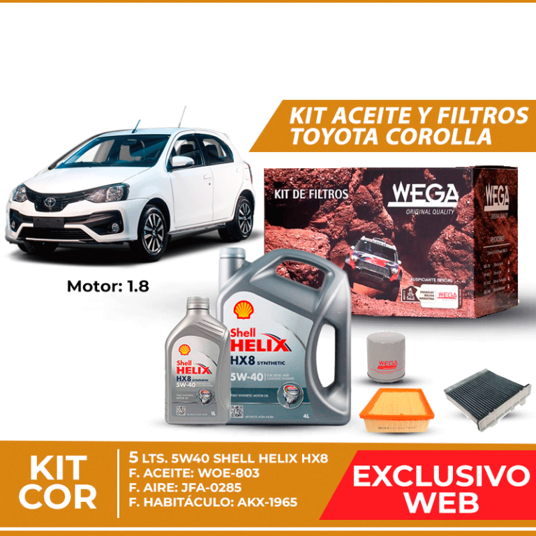 Kit Cambio De Aceite Y Filtros Para Toyota Corolla Lubritodo