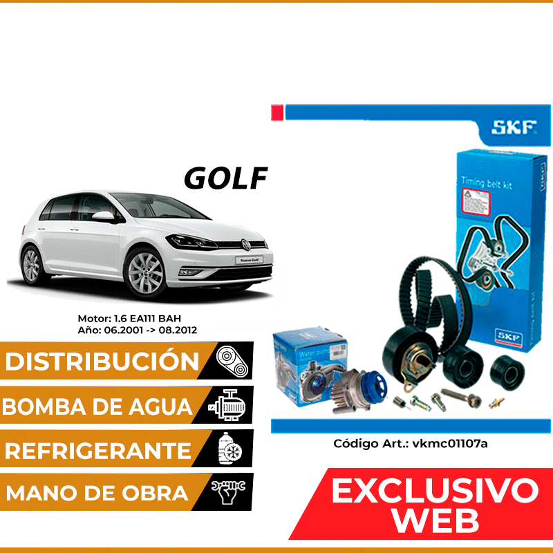 Kit distribucion para Volkswagen Golf (mano de obra incluida) » Lubritodo