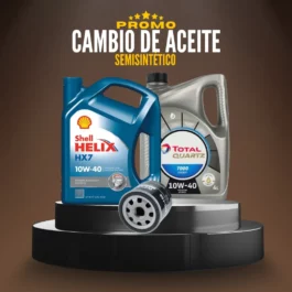 Cambio de aceite semi sintetico envasado más filtro de aceite