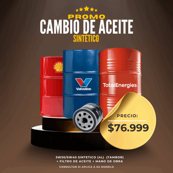 Promo Cambio de Aceite Sintético Tambor